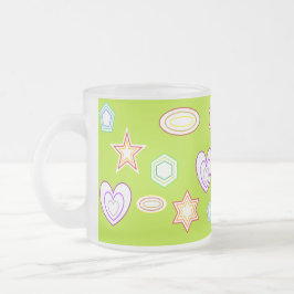 Olive colour Shapes mug Mattglastasse