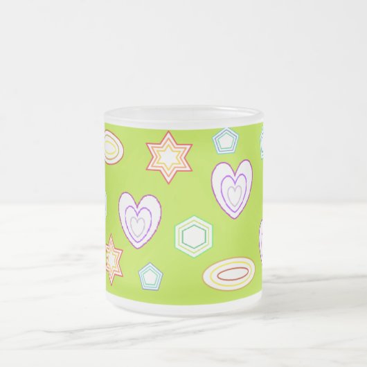 Olive colour Shapes mug Mattglastasse (Mittel)