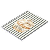 Olive Cream Stripes Snowflake Cupcake Christmas Notizblock (Linke Seite)