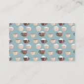 Olive Cups Cream Coffein Lover Pastel Blue Brown Platzkarte (Rückseite)
