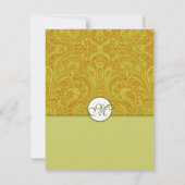 Olive Damask Hochzeitseinladungen noch dunkler Einladung (Rückseite)