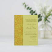 Olive Damask Hochzeitseinladungen noch dunkler Einladung (Stehend Vorderseite)