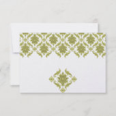 Olive Damask Hochzeitstisch-Platzkarten Einladung (Vorderseite)
