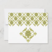 Olive Damask Wedding Response Card UAWG RSVP Karte (Vorderseite)