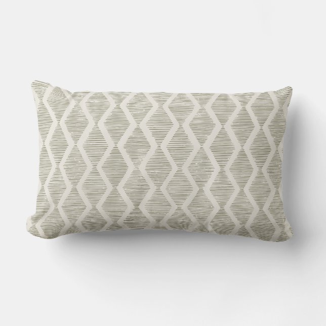 Olive Diamond Geometric Minimalist Throw Pillow Lendenkissen (Vorderseite)