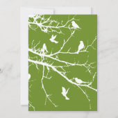 Olive Drab Love Birds Hochzeit individuell anpassb Einladung (Rückseite)