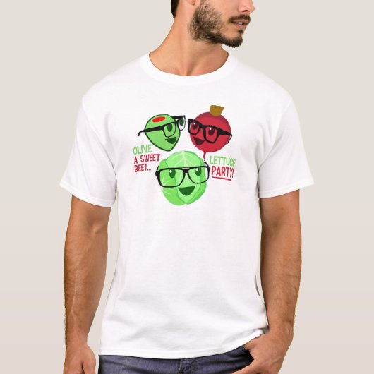 Olive ein süßes Rüben-Kopfsalat-Party T-Shirt (Vorderseite)