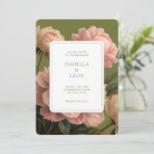 Olive | Einladung zur Hochzeit Vintager Rose (Stehend Vorderseite)