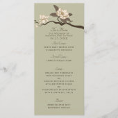 Olive Elegant Vintage Magnolia Wedding Menükarte (Vorderseite)