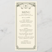 Olive Elegante Tarot Card Hochzeit Menükarte (Vorderseite)