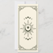 Olive Elegante Tarot Card Wedding Menu Einladung (Rückseite)