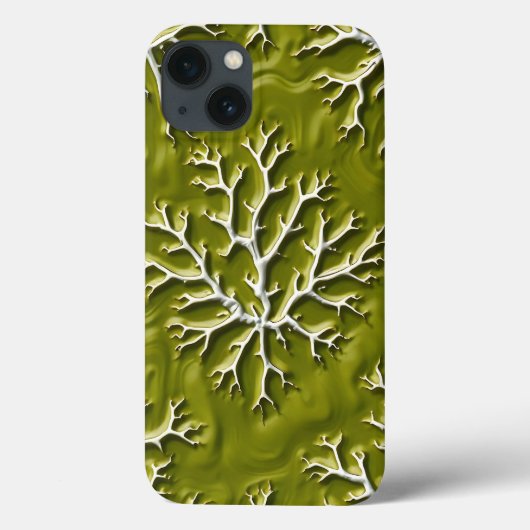 Olive Embossed Branch iPhone Case Style (Rückseite)