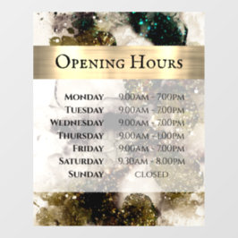 Olive Emerald Green Watercolor - Öffnungszeiten Fensteraufkleber