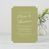 Olive Estate Calligraphy Wedding Invitation Einladung (Stehend Vorderseite)