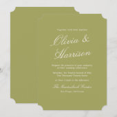 Olive Estate Calligraphy Wedding Invitation Einladung (Vorne/Hinten)