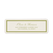 Olive Estate Wedding Return Address Label (Vorne)