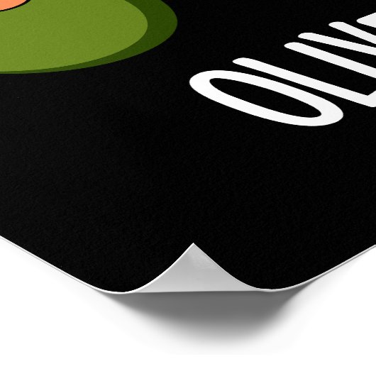 Olive Ewe Funny Liebe Puck Dark BG Poster (Ecke)