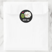 Olive Ewe Funny Liebe Puck Dark BG Runder Aufkleber (Tasche)