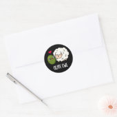 Olive Ewe Funny Liebe Puck Dark BG Runder Aufkleber (Umschlag)