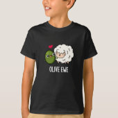 Olive Ewe Funny Liebe Puck Dark BG T-Shirt (Vorderseite)