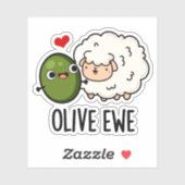 Olive Ewe Funny Liebe Puff Aufkleber (Blatt)