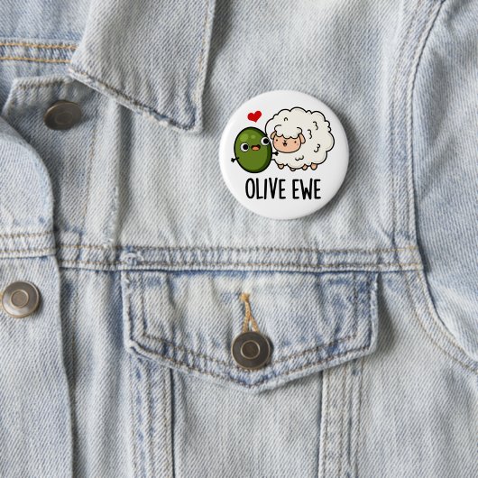Olive Ewe Funny Liebe Puff Button (Beispiel)