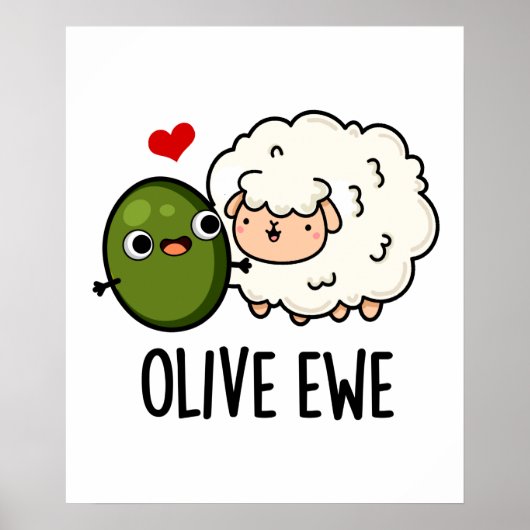 Olive Ewe Funny Liebe Puff Poster (Vorne)