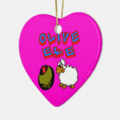 Olive Ewe, I Liebe You Keramikornament (Links)