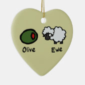 Olive Ewe Keramik Ornament (Rechts)