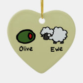 Olive Ewe Keramik Ornament (Vorne)