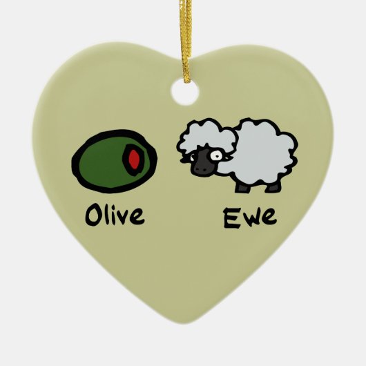Olive Ewe Keramik Ornament (Vorne)