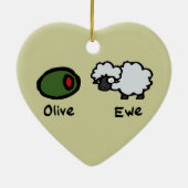 Olive Ewe Keramik Ornament (Hinten)