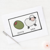 Olive Ewe Liebe Puns Rechteckiger Aufkleber (Umschlag)
