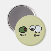Olive Ewe Magnet (Vorderseite/Rückseite)