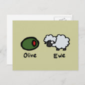 Olive Ewe Postkarte (Vorne/Hinten)