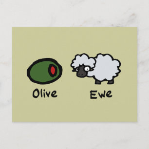 Olive Ewe Postkarte