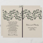 Olive Farm Garland und Kranz Hochzeitsprogramm (Vorne/Hinten)