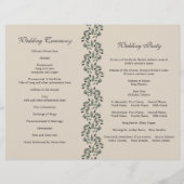 Olive Farm Garland und Kranz Hochzeitsprogramm (Rückseite)