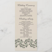 Olive Farm Garland und Kranz Hochzeitsprogramm Programm (Rückseite)