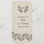 Olive Farm Garland und Kranz Hochzeitsprogramm Programm (Vorne/Hinten)