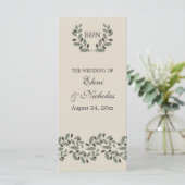 Olive Farm Garland und Kranz Hochzeitsprogramm Programm (Stehend Vorderseite)