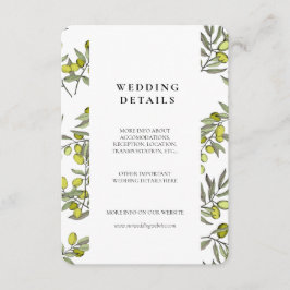Olive Filialen Muster Hochzeitskarte Begleitkarte