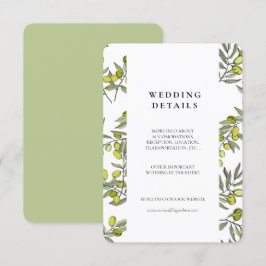 Olive Filialen Muster Hochzeitskarte Begleitkarte