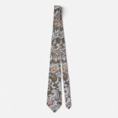 Olive floral Design in Pastellrosa und Gelb Krawatte (Vorderseite)