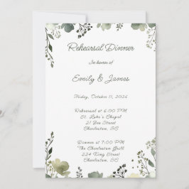 Olive Floral Wedding Einladung