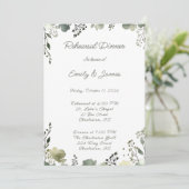 Olive Floral Wedding Einladung (Stehend Vorderseite)