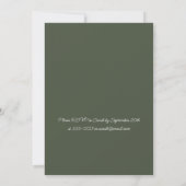 Olive Floral Wedding Einladung (Rückseite)
