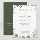Olive Floral Wedding Einladung (Vorne/Hinten)