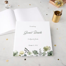 Olive Floral Wedding Gästebuch