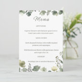Olive Floral Wedding Menükarte (Stehend Vorderseite)